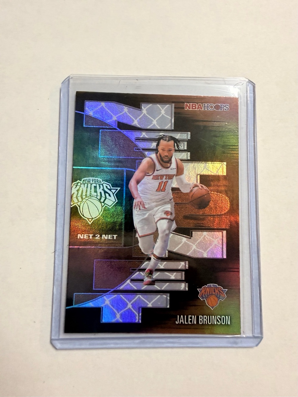 🏧Jalen Brunson NBA Hoops Holographic Basketball Card - Black | Orange | White